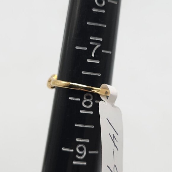 Large Clear Rhinestone Prong Setting Twist Band Gold Tone Size 7.75 Vintage - Picture 4 of 4